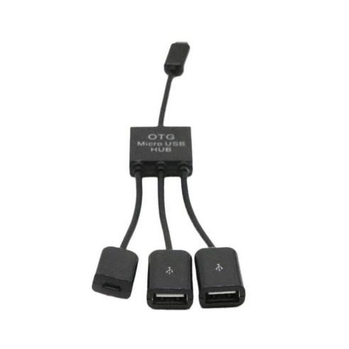 YSSHOP 3 In 1 USB 2.0 OTG 케이블 어댑터 마이크로 USB 허브 USB OTG 확장 어댑터, 블랙, 설명, 플라스틱