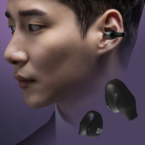 미니덕트 무선 블루투스 골전도 귀안아픈 클립형 이어폰, mi1100DT, 블랙
