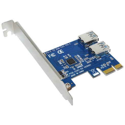 Huante PCI-E 1 ~ 2 PCI Express 16X 슬롯 외부 라이저 카드 어댑터 보드 Bitcoin 마이닝 머신용 PCIe 포트 승수, 1set, 데스크탑 확장 카드