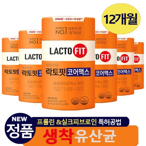 락토핏 종근당건강 생유산균 코어맥스, 110g, 6개