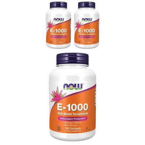 나우푸드 내추럴 E-1000 소프트젤 글루텐 프리, 100정, 3개