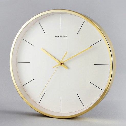 큐랑 북유럽 심플 벽시계 30cm, 골드