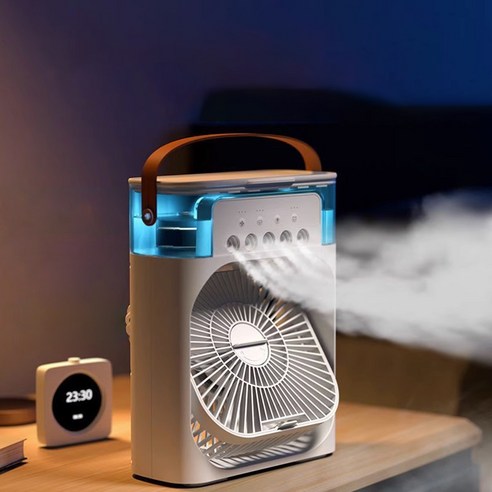 무선선풍기 냉풍기 스프레이 선풍기 탁상용선풍기, 흰색