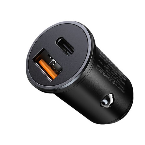 다국적 전용 차량 충전기 슈퍼 스피드 충전 38W 완전 호환 미니 차량 충전기, PD+USB（38W）