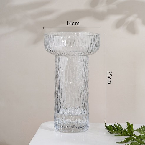 DFMEI 바람 인터넷 레드 매우 차가운 빙하 꽃병 유리 투명 꽃꽂이 장미 꽃 거실 테이블 장식, 색깔1, 중간