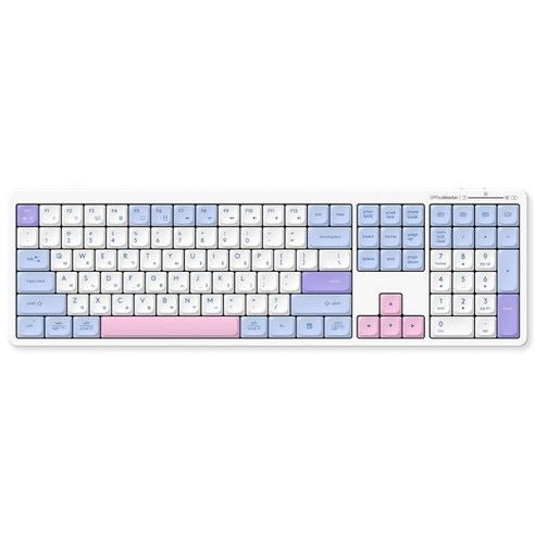 한성컴퓨터 OfficeMaster 3모드 저소음 펜타그래프 유무선 키보드, Cotton Candy, GK698, 제조사축