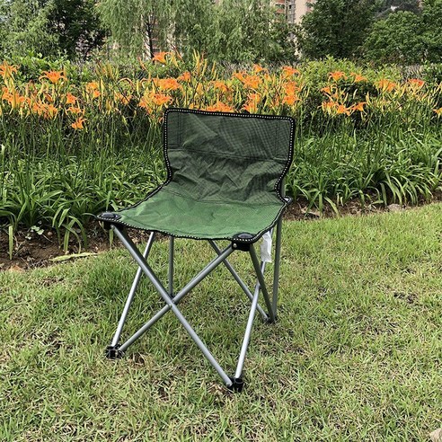 낚시 의자 접이식 휴대용 의자 의자 야외 울트라 라이트 낚시 의자, 작은 녹색 단단한 천 의자 (외부 주머니 포함)