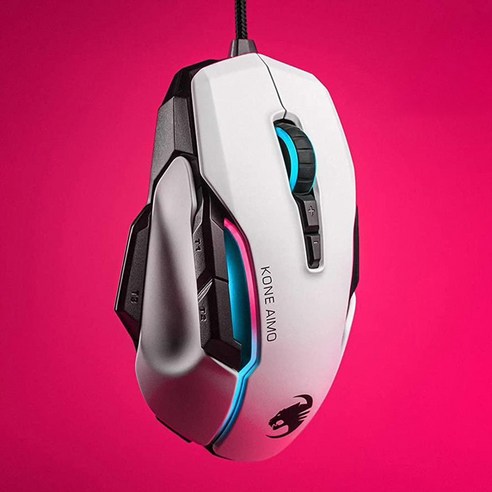 로캣 KONE AIMO Remastered RGB 게이밍 유선마우스, WHITE