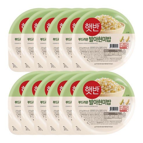 햇반 상온 발아현미밥, 210g, 12개