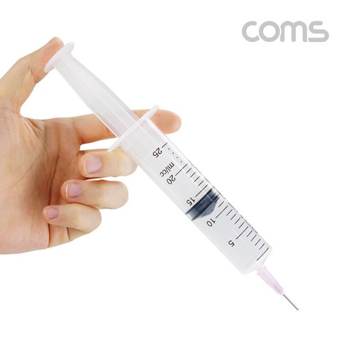 LV2877 Coms 플라스틱 주사기 25ml 다목적 다용도, 디에프 쿠팡 본상품선택, 1개