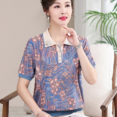 50~60대 매력적인 여성을 위한 세련된 여름 티셔츠
