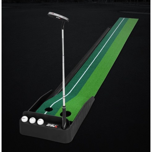 퍼팅매트 자동리턴 연습기 퍼팅연습기 퍼터 무소음, 2.5M + 벽, 1개