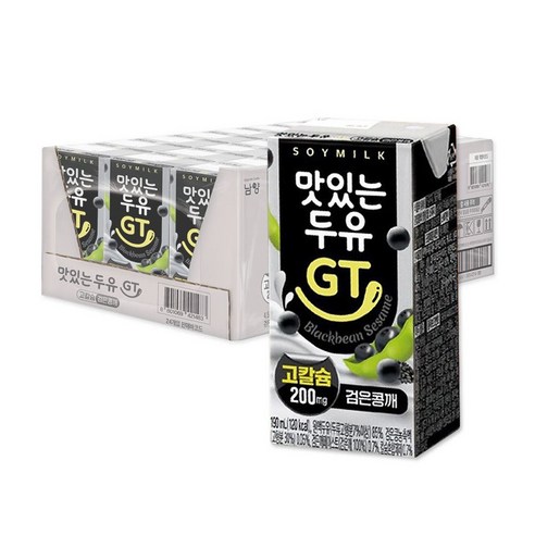 맛있는두유GT 고칼슘 검은콩 깨, 72개, 190ml