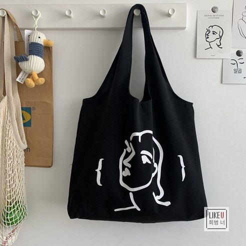 Matisse 원래 초상화 디자인 아트 학생 어깨 가방 간단한 복고풍 대용량 캔버스 Schoolbag