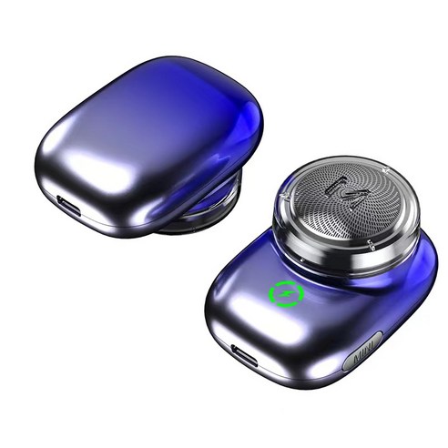 VSYOY 전기 미니 면도기 USB 충전 면도기 방수 남성 여행 휴대용 수염기ERZ6, 푸른 색