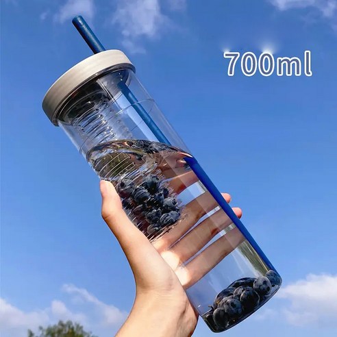 접이식 빨대 물컵 A-002, 분홍색