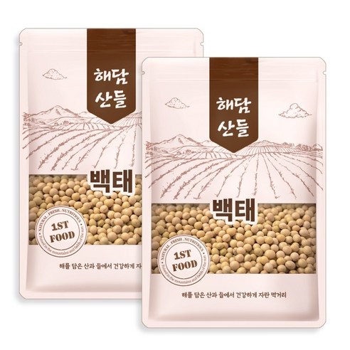 해담산들 국산 백태, 2개, 500g 해담산들 국산 백태, 2개, 500g