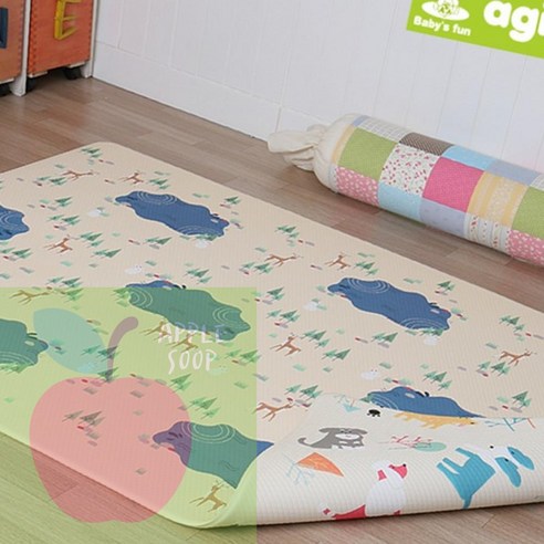 AP 유아매트 놀이방매트 양면 초대형 1400MM × 2250MM, 리틀쉽(화이트+블루)(양면)