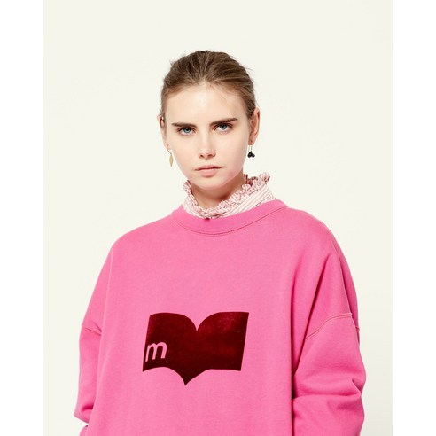 21 이른 가을 프렌치 컬러 벨벳 프린트 스웨터 루즈핏 날씬한 라운드 넥 캐주얼 맨투맨 여조