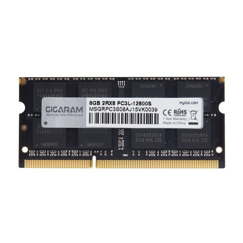 GIGARAM 노트북 램 8GB SO-DIMM DDR3L PC3L-12800S 8기가 메모리, 단품