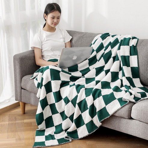 DFMEI 푹신푹신한 니트 담요 1인 커버 담요 얇은 핏에어컨 담요 낮잠 작은 담요, 색깔1, 옵션1
