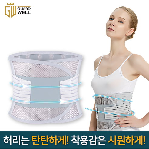 가드웰 고탄력 통기성 메쉬 허리보호대, 그레이, 1개