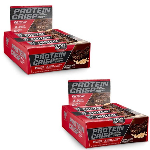 비에스엔 프로틴 크리스프 단백질 바 초콜릿 크런치 12개입, 684g, 2개