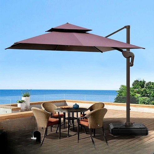 대형 파라솔 카페 정원 야외 비치 테라스 옥상, 출혈모형 2.2m 물베이스 버건디