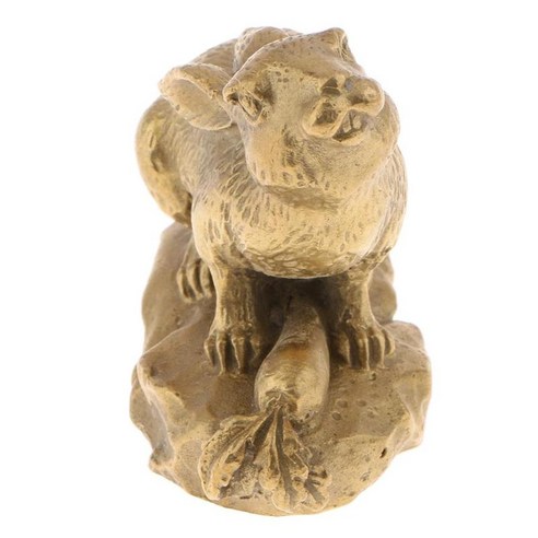 중국어 조디악 동물 인형 동상 순수 황동 12 Shengxiao 조각 새해 선물, 토끼, 구리