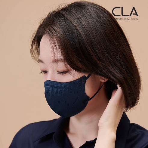 CLA 슬림핏 대형(남성권장) 새부리형 2D 컬러 국산 4중 MB필터 마스크, 25매입, 1개, 딥네이비