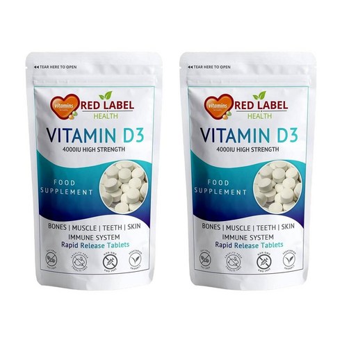 Red Label Health Vitamin D3 레드라벨헬스 비타민 D3 4000IU 30정 2팩, 30개, 2개