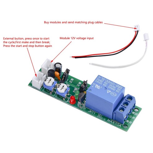JK11 가변 사이클 타이머 지연 On/Off 스위치 파워 서플라이 릴레이 DC 5V 12V 24V 1s-100s 0-15Min 0-60Min 0-24H, [04] DC24V 1s-100s