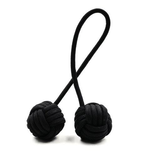 원숭이 주먹 매듭 방울 베글레리 Monkey Fist Knot Fingertip Sports Hand Ball Begleri 스트레스 해소 손장난감, 블랙, 1개