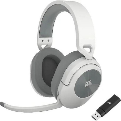 Corsair 서라운드 게임용 유선 헤드셋 돌비 오디오 7.1 PC Mac에서 전방향 마이크 HS55, 03 HS55 Wireless  white