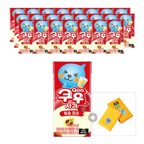 미닛메이드 쿠우 사과 195ml 24개 + 증정쿠우 미니타올스티커