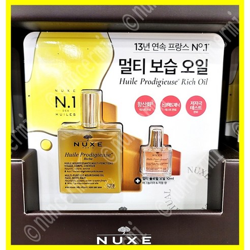 눅스 윌 프로디쥬스 멀티 리치 오일 100ml + 프로디쥬스 멀티 플로럴 오일 10ml NUXE HUILE Prodigieuse rich oil 100ml, 1개