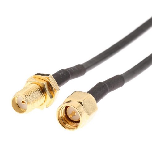 WLAN WiFi 무선 라우터 용 안테나 커넥터 RP-SMA 연장 케이블, 1 미터, 블랙, 설명 설명