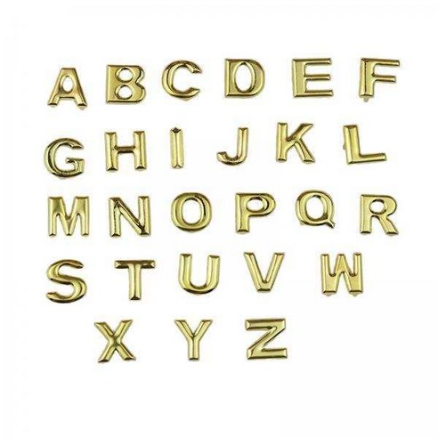 3x26x 편지 A-Z 금속 스터드 리벳 벨트 가방 의류 아트 장식 스파이크, 황금, 합금