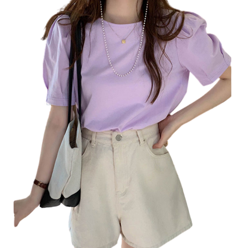 데이홀릭 롤리 셔링 백리본 반팔티