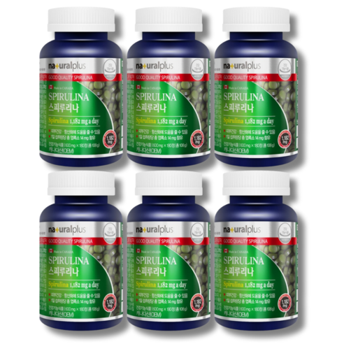 나우푸드 스피루리나 1000mg 타블렛 - 120정, 3팩 세트 네츄럴플러스스피루리나 10 내츄럴플러스 스피루리나, 1080정, 1세트