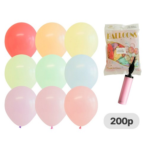 디어플레이스 마카롱 이벤트 파티 풍선 30cm 100p + 손펌프, 2세트, 혼합색상