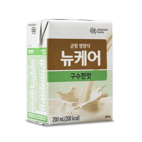 대상웰라이프 뉴케어 구수한맛 환자영양식 식사대용 완전균형영양식 스마일팩 빨대 20 0ml x 30팩, 30개