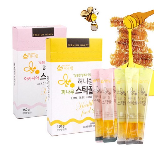 [강원양봉] 프리미엄 아카시아/피나무 스틱꿀 (10개x각1box), 단품, 단품