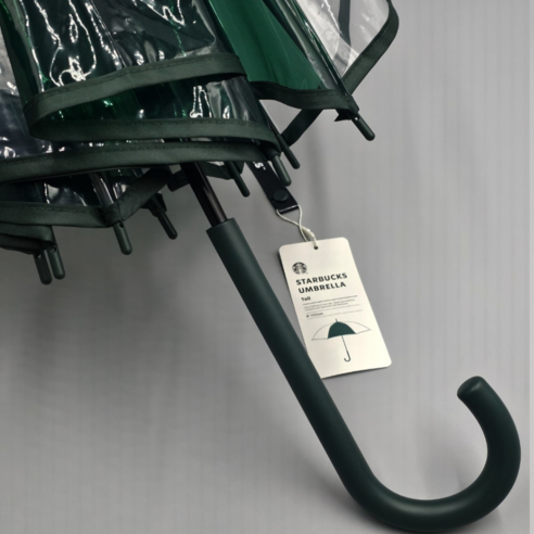 싱그러움을 담은 투명한 오후, 스타벅스 투명 우산 그린 25