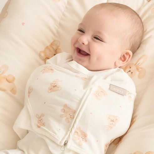 엘라바 [엘라바] 특허받은 무소음 스와들 스트랩 디자인선택, NEW 에어로쿨(튤립핑크)S, 에어로쿨 튤립핑크S