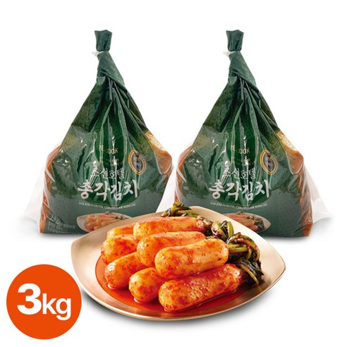 [KT알파쇼핑][피코크] 조선호텔 총각김치 3kg(1.5kg x 2팩), 1.5kg, 2개