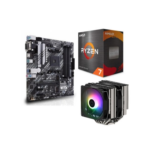 컴퓨터 데스크탑 AMD 라이젠7 5800X RC1800 ARGB 쿨러 B550M 보드 다크플래쉬cpu쿨러