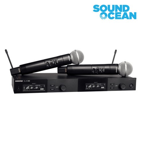 슈어 무선마이크 SHURE Wireless Microphone, SLXD24D/SM58(듀얼 무선 핸드)