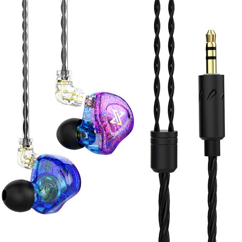 DFMEI QKZ AK MAX 이어링 헤드폰 HiFi 음질 중저음 라인 컨트롤 유선이어폰, 01 blue no mic