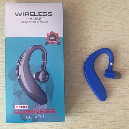 모든 스마트 폰용 마이크가있는 무선 이어폰 Bluetooth 연결 및 마이크가있는 핸즈프리 스포츠 헤드폰, 하나, 블루 벨트 케이스